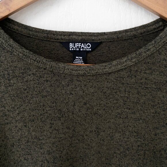 Buffalo David Bitton Womens Ribbed Sleeve Top - Greige - Picture 2 of 8